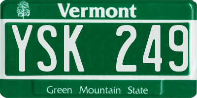 VT license plate YSK249