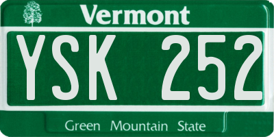 VT license plate YSK252
