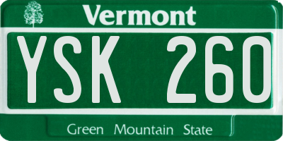 VT license plate YSK260