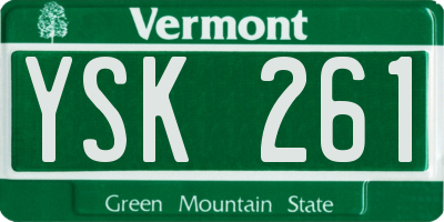 VT license plate YSK261