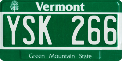 VT license plate YSK266