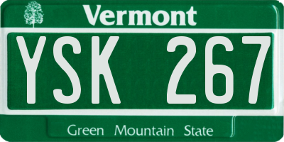 VT license plate YSK267