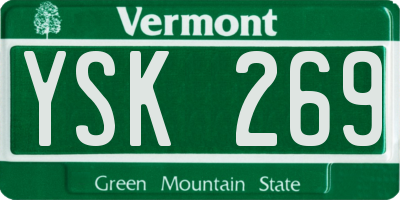 VT license plate YSK269