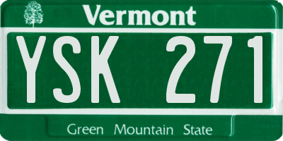 VT license plate YSK271