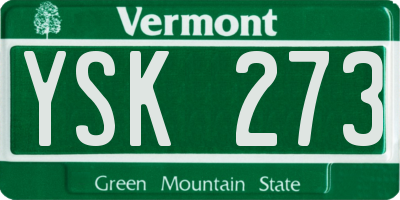 VT license plate YSK273