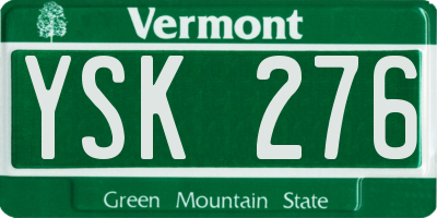 VT license plate YSK276