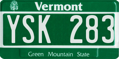 VT license plate YSK283