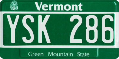 VT license plate YSK286