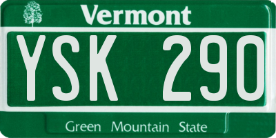 VT license plate YSK290