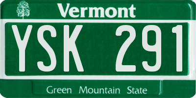 VT license plate YSK291
