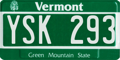 VT license plate YSK293