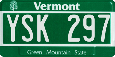 VT license plate YSK297
