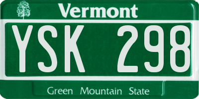 VT license plate YSK298