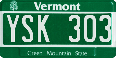 VT license plate YSK303