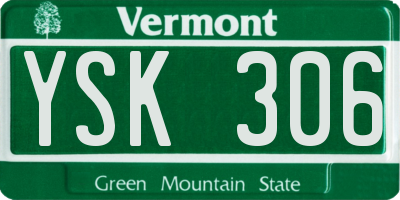 VT license plate YSK306