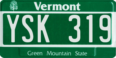 VT license plate YSK319
