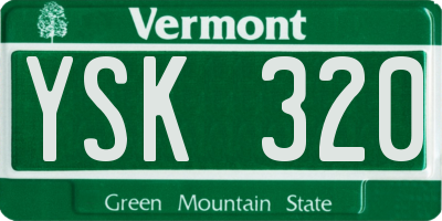 VT license plate YSK320