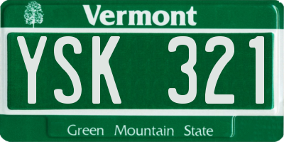 VT license plate YSK321