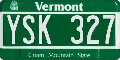 VT license plate YSK327