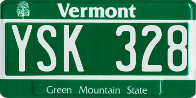 VT license plate YSK328