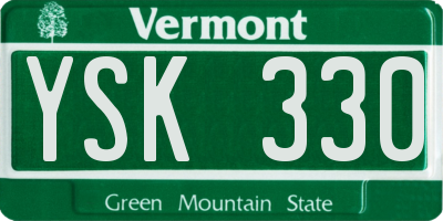 VT license plate YSK330