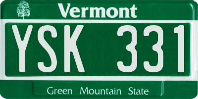 VT license plate YSK331
