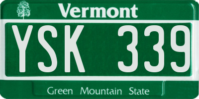 VT license plate YSK339