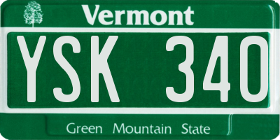 VT license plate YSK340