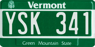 VT license plate YSK341