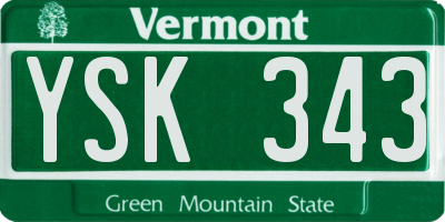 VT license plate YSK343