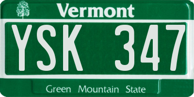 VT license plate YSK347