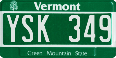VT license plate YSK349