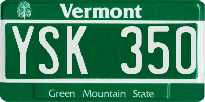 VT license plate YSK350