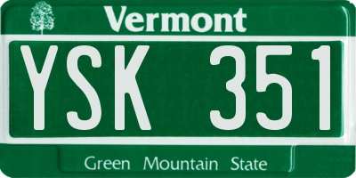 VT license plate YSK351