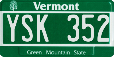 VT license plate YSK352