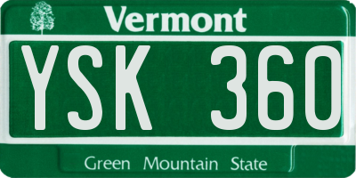 VT license plate YSK360