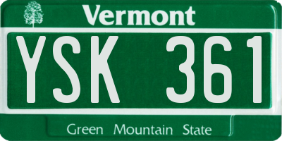 VT license plate YSK361