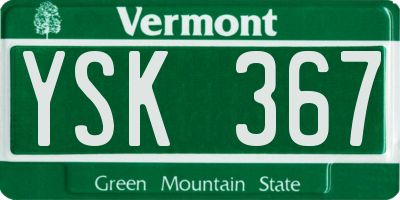 VT license plate YSK367