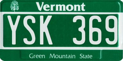 VT license plate YSK369