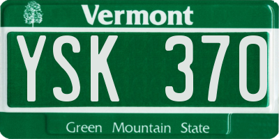 VT license plate YSK370