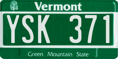VT license plate YSK371