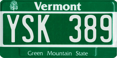 VT license plate YSK389