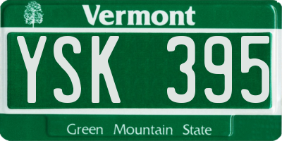 VT license plate YSK395