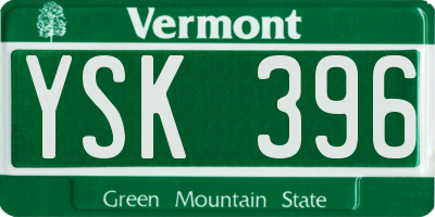 VT license plate YSK396