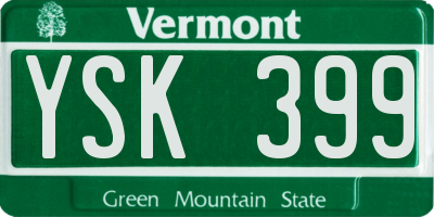 VT license plate YSK399