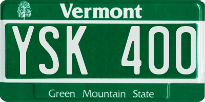 VT license plate YSK400