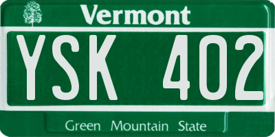 VT license plate YSK402