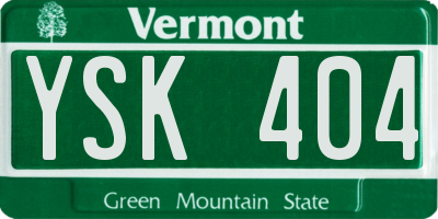 VT license plate YSK404