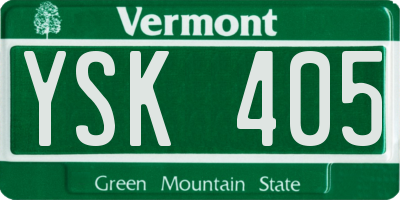 VT license plate YSK405