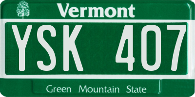 VT license plate YSK407